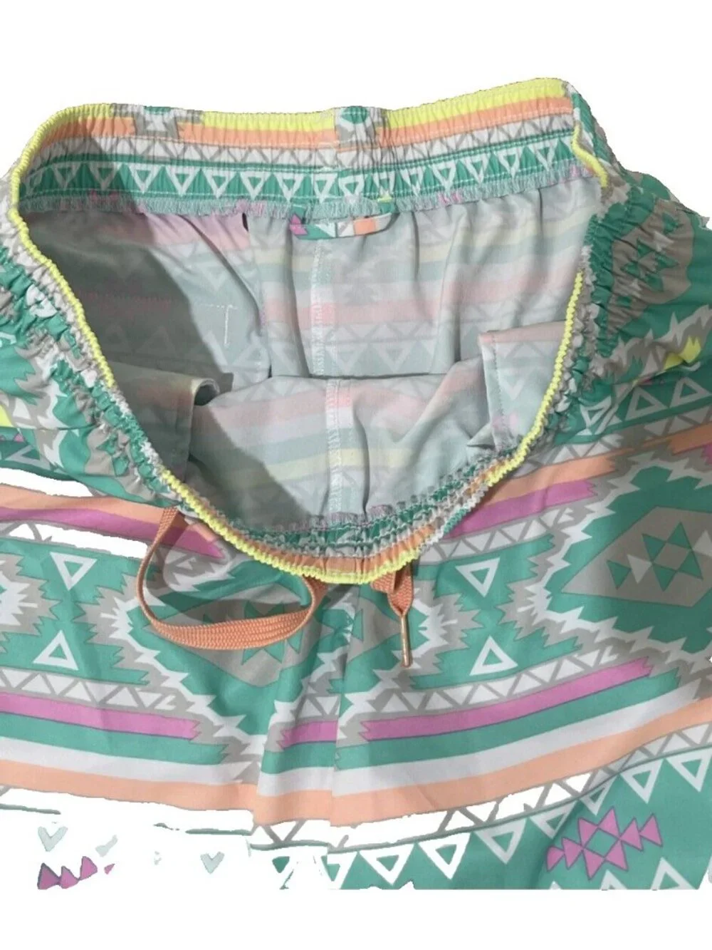 Chubbies Shorts Swim Trunks Aztec Pink Green Magenta Print Beach Mens Sz Large